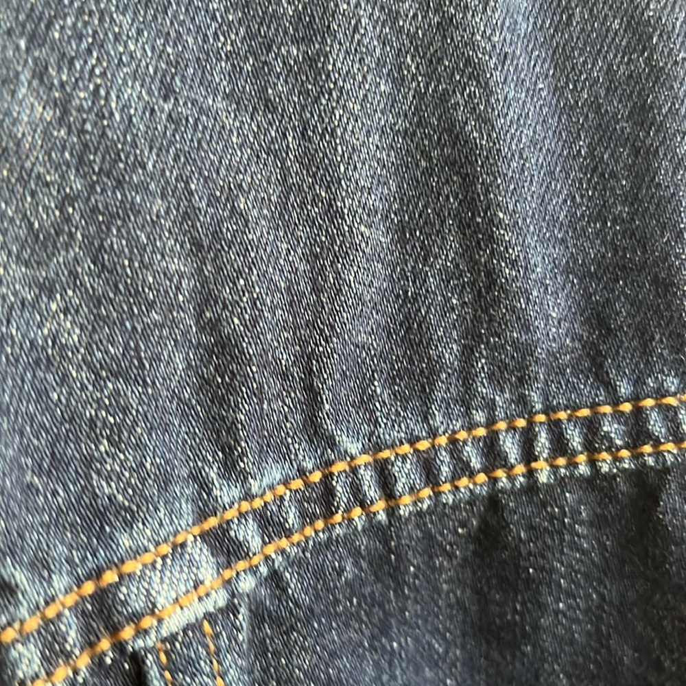 Dark Blue Denim Jacket with Brown Stitching - Picture 7 of 7